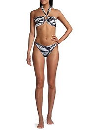 Marie Palm Print Bikini Top