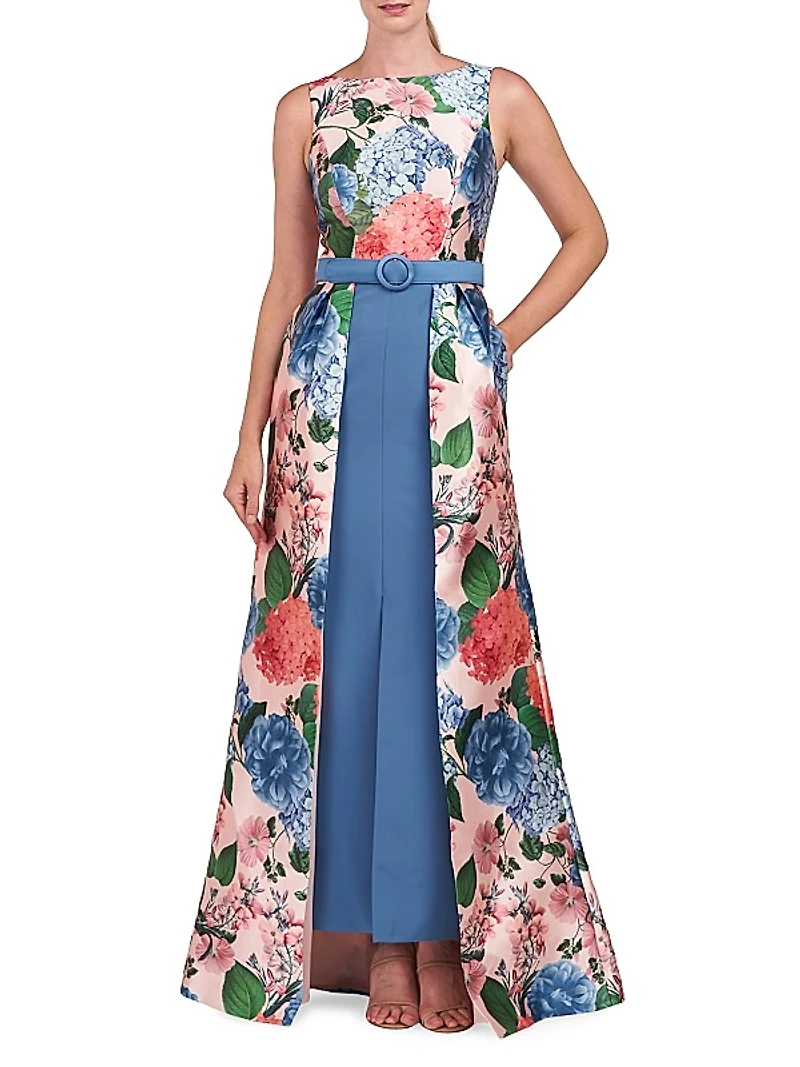 Gail Hydrangea Print Walk-Thru Gown