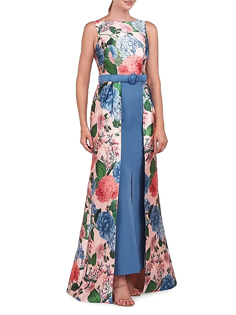 Gail Hydrangea Print Walk-Thru Gown