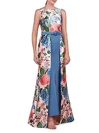 Gail Hydrangea Print Walk-Thru Gown