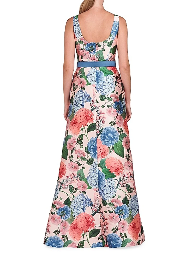 Gail Hydrangea Print Walk-Thru Gown