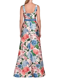Gail Hydrangea Print Walk-Thru Gown