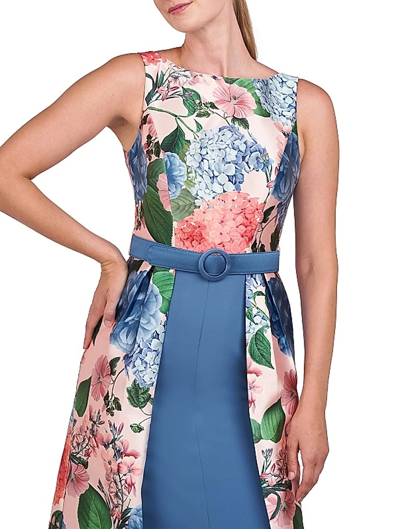 Gail Hydrangea Print Walk-Thru Gown