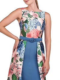 Gail Hydrangea Print Walk-Thru Gown