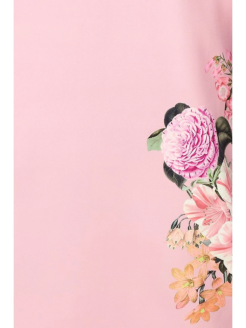 Mabel Draped Floral Midi-Dress