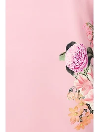 Mabel Draped Floral Midi-Dress