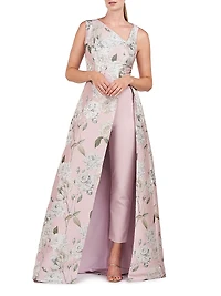 Bennet Floral Jacquard Walk-Thru Jumpsuit