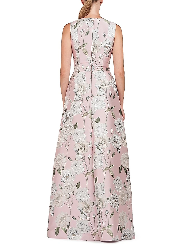 Bennet Floral Jacquard Walk-Thru Jumpsuit
