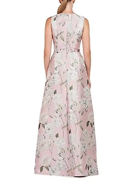 Bennet Floral Jacquard Walk-Thru Jumpsuit
