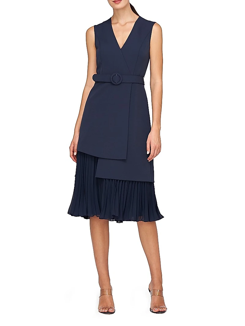 Nadia Pleated Underlay Cocktail Dress