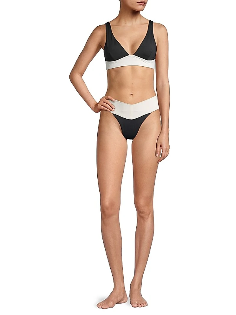 Harley Colorblocked Bralette Bikini Top