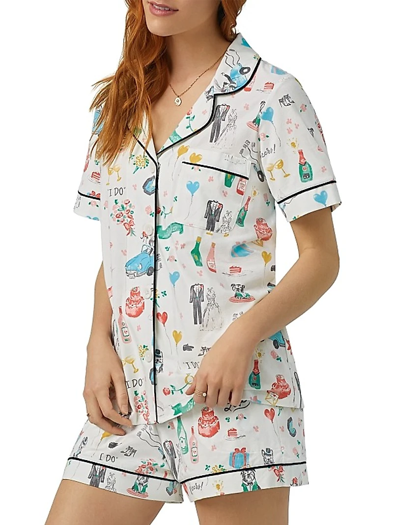 Just Married Boxer Short-Sleeve Pajama Set