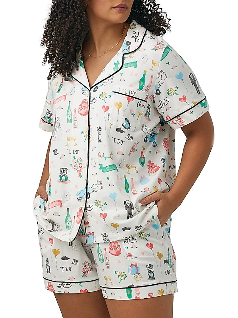 Just Married Boxer Short-Sleeve Pajama Set