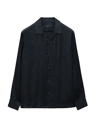 Avery Jacquard Relaxed-Fit Camp Shirt