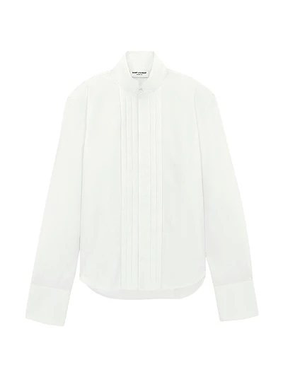 Pleated Shirt Cotton Poplin