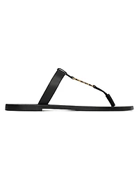 Cassandre Slide Sandals in Smooth Leather