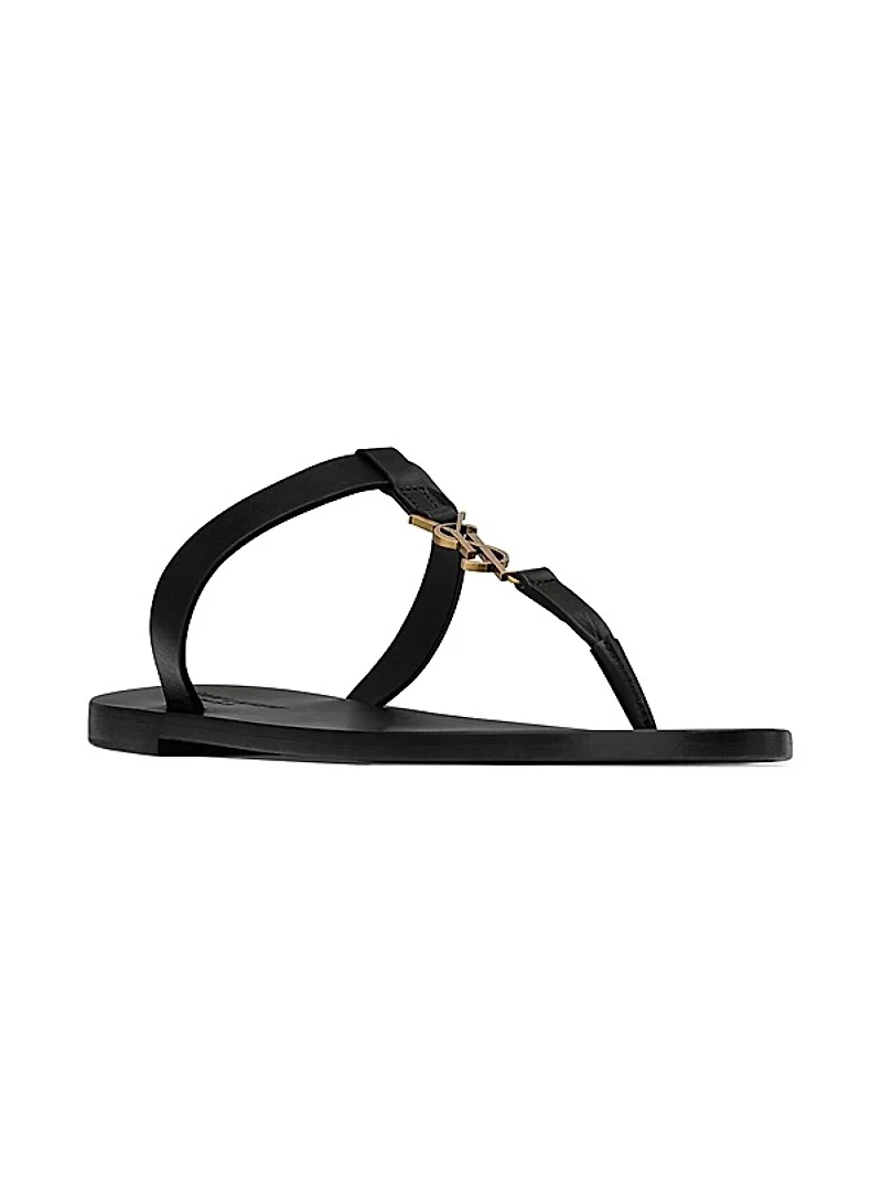 Cassandre Slide Sandals in Smooth Leather