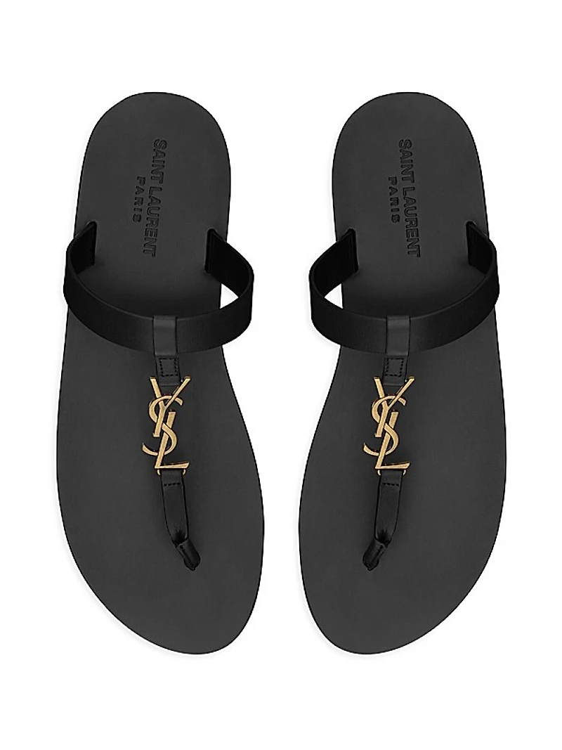 Cassandre Slide Sandals in Smooth Leather