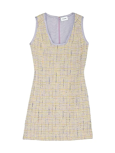 Textured Slub Tweed Sleeveless Minidress