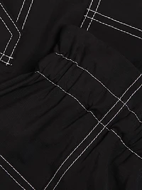 Wide-Leg Drawstring Cargo Pants