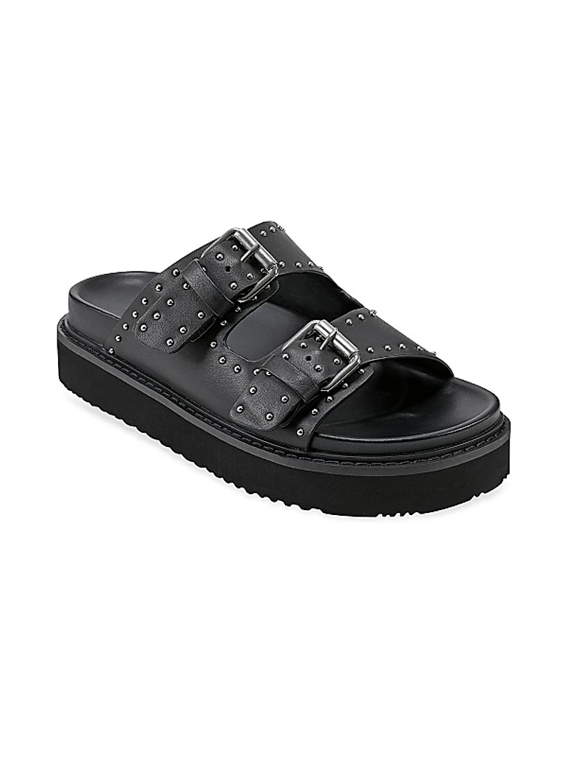 Mlagusta Buckled Leather Slides