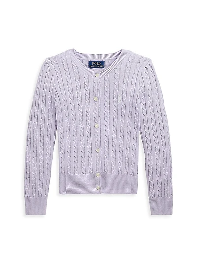 Little Girl's & Cotton Cable-Knit Sweater