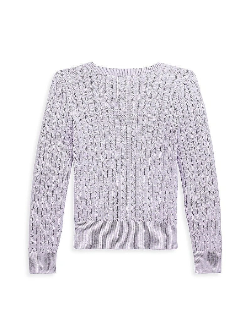 Little Girl's & Cotton Cable-Knit Sweater
