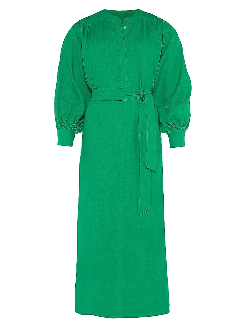 Aimée Blouson-Sleeve Shirtdress