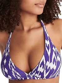 Storm Printed Full-Cup Triangle Bikini Top