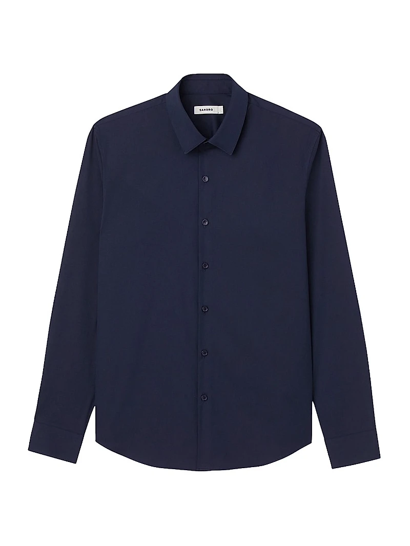 Fitted Stretch Cotton Shirt