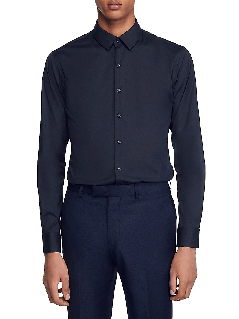 Fitted Stretch Cotton Shirt