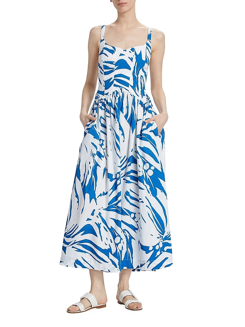 Sweet Disposition Wave Waist Midi-Dress