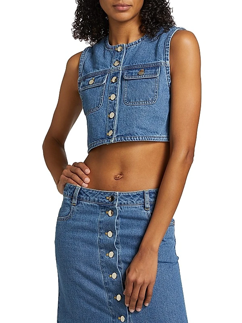 Guise Denim Crop Vest
