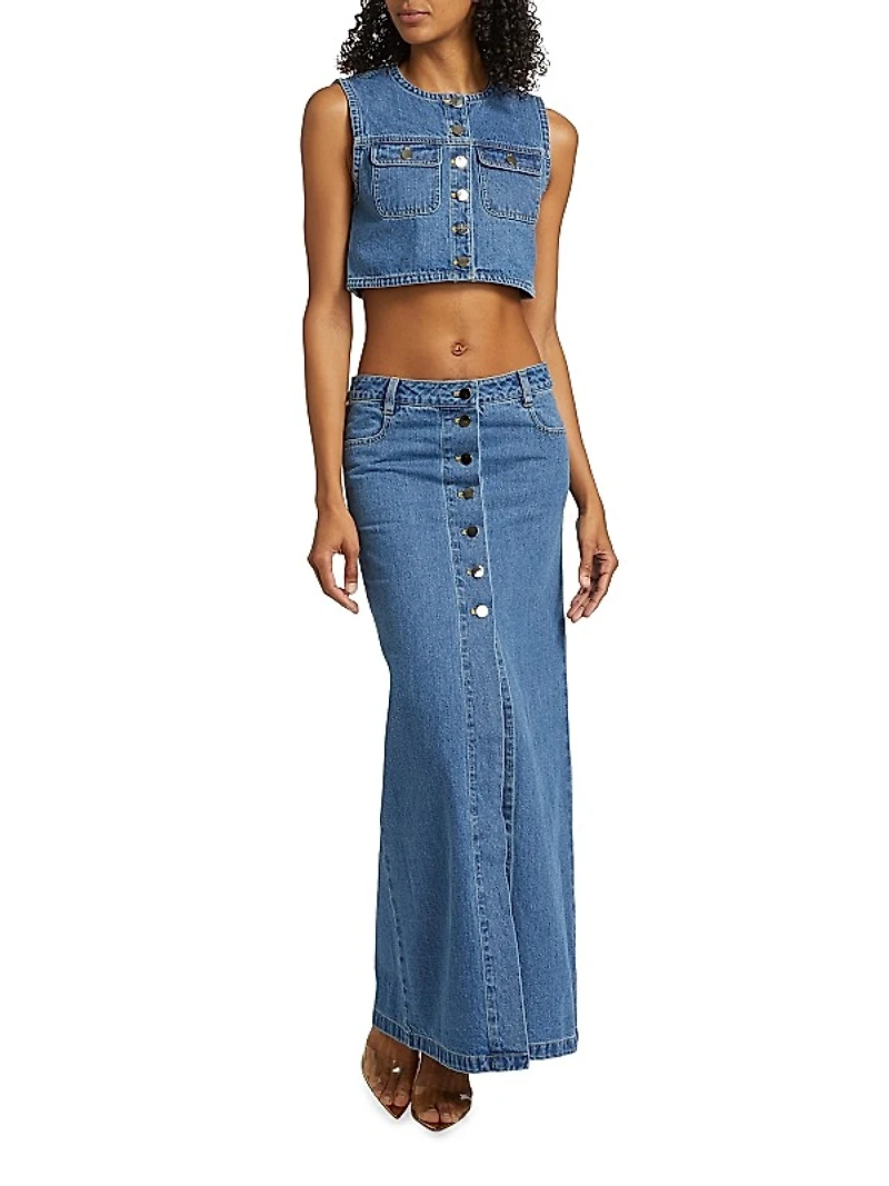 Guise Denim Crop Vest