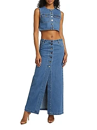Makena Denim Maxi Skirt