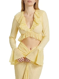 Filipe Lace Ruffle Top