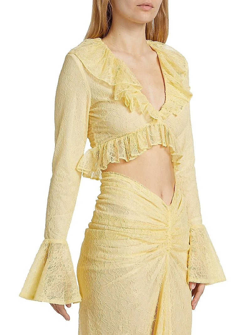 Filipe Lace Ruffle Top