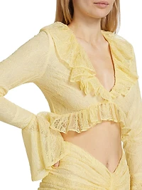 Filipe Lace Ruffle Top