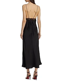 Satin Lace Midi-Dress