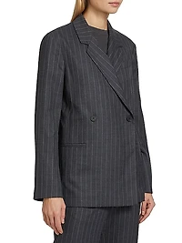 Kaia Wool-Blend Pinstripe Blazer