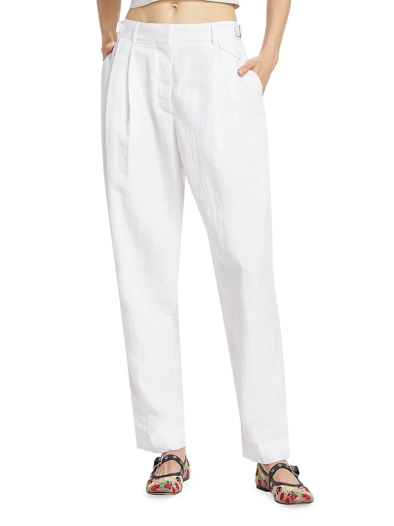 Pleated Wide-Leg Trousers