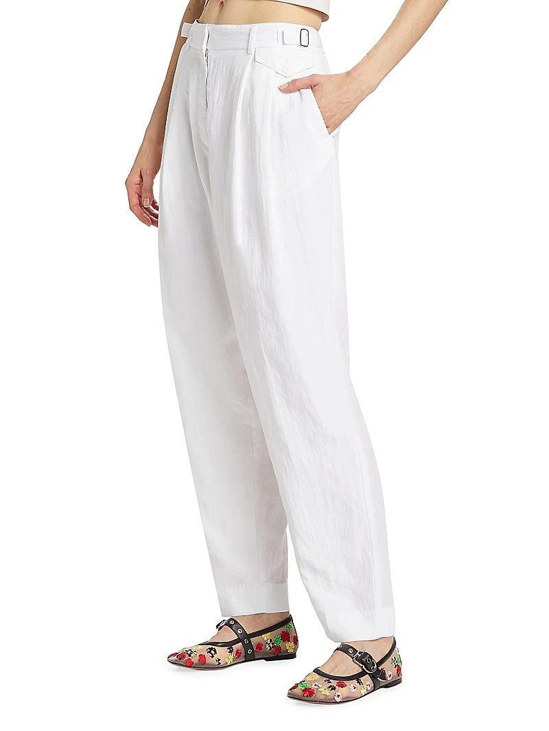 Pleated Wide-Leg Trousers