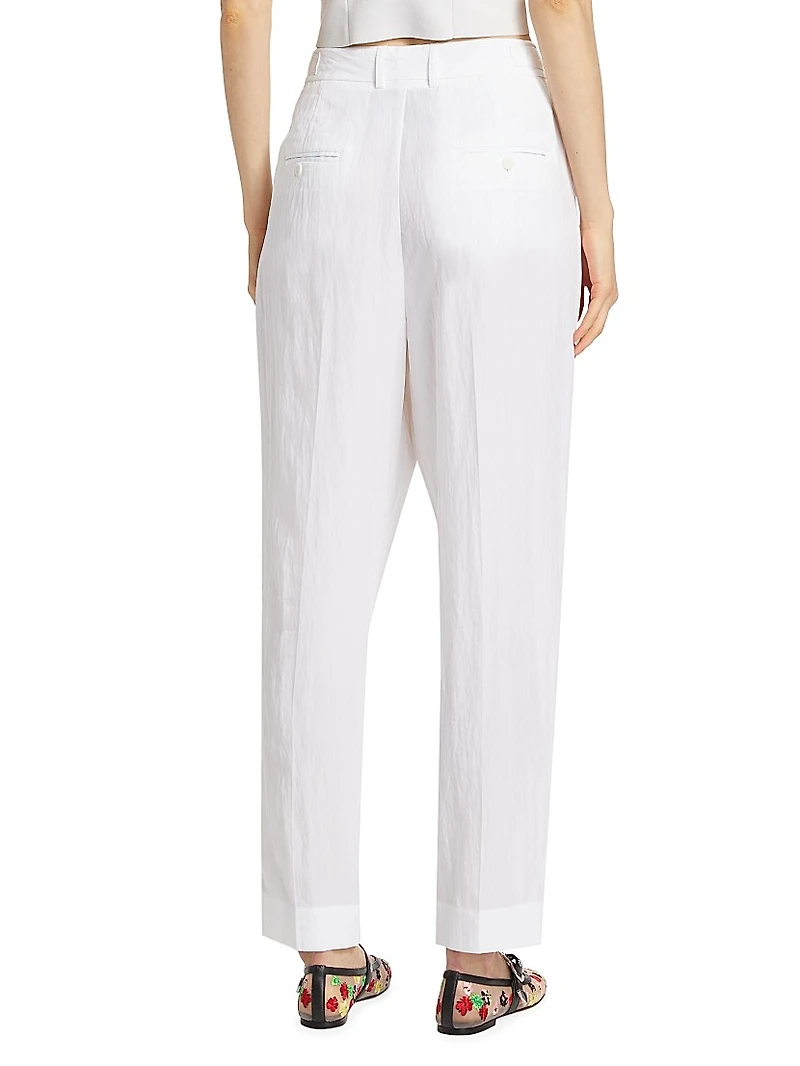 Pleated Wide-Leg Trousers