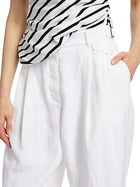 Pleated Wide-Leg Trousers
