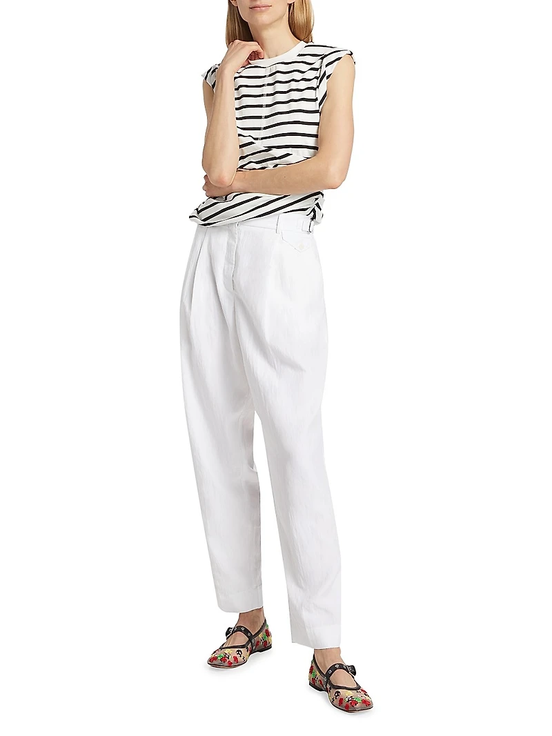 Pleated Wide-Leg Trousers