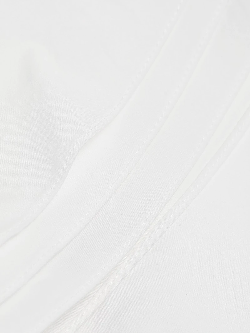 Ruched Poplin Midi-Dress