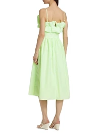 Annemarie Ruffled Fit-&-Flare Midi-Dress