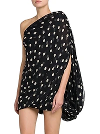 Silk Polka-Dot Minidress