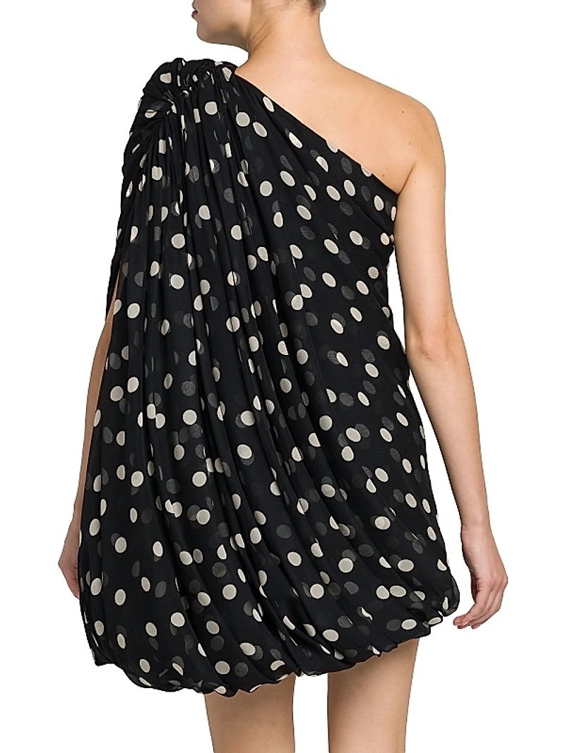 Silk Polka-Dot Minidress