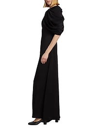 Draped Shoulder Maxi Dress